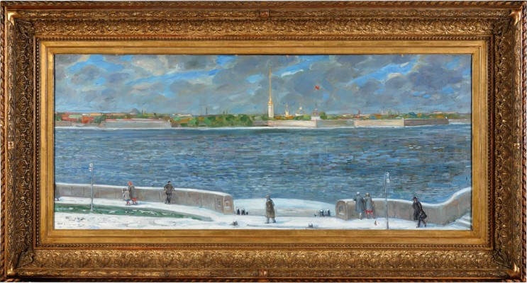 Кучумов Василий Никитич. Вид на Петропавловскую крепость. Неожиданный снег